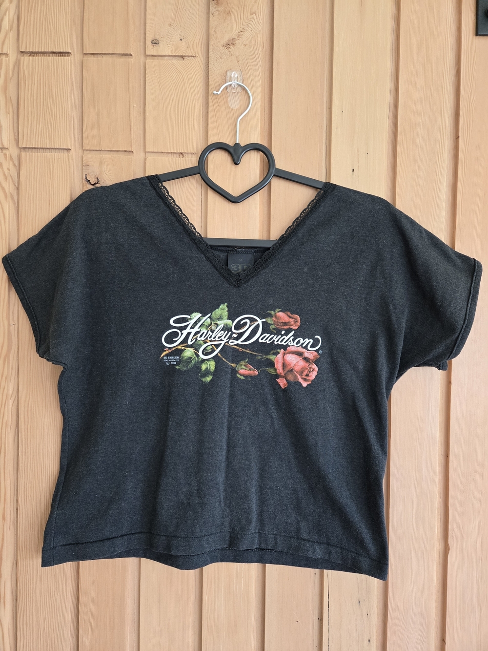 Vintage 90's Harley-Davidson 3D Emblem Baby Tee | Size M | Lace